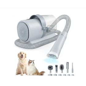 Professional Dog Grooming Clippers With 2.5L Cup, 3 Suction Modes, Cordless Clippers, Hair Trimmer (Option: Gray)