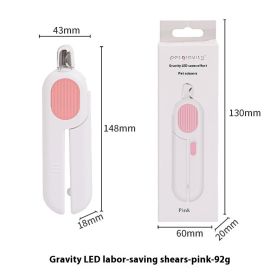 Pet LED Labor-saving Cat Nail Scissors (Option: Pink 15cm-Pet Nail Clippers)