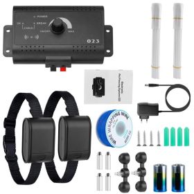 1Set Electric Dog Fence System Pet Tone Shock Boundary Containment Water Resistant Collar Receiver (Option: System)