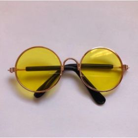 Pet Cat Glasses Cat Sunglasses (Option: Gold yellow-L)