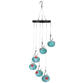 1Pc Wind Chimes Humming Bird Feeder Ant And Bee Proof Outdoor Hanging Hummingbird Feeder (Option: Blue)