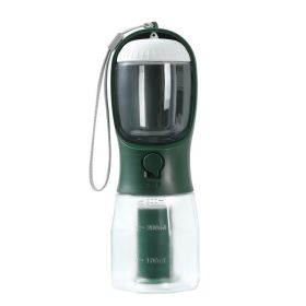 Dog Water Cup Drinking Food Garbage Bag Three-in-one Portable Small Multi-functional Pet Cups (Option: 300ml Garbage Bag-Dark Green)