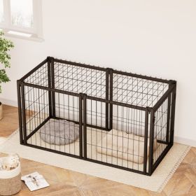 Dog Cage 47.2 Inches, With A Top Dog Fence, Pet Cage, Indoor, Black. 47.2 Inches Long X 22 Inches Wide (Color: black)