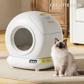 Best Automatic Cat Litter Box, 78L Fully Enclosed Tu-ya APP Smart Self-Cleaning Box For Multi-Cat Homes (Option: White)