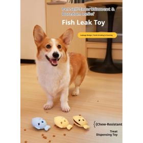 Fish Shaped Dog Treat Dispenser Toy Silicone Slow Feeder Durable Chew Interactive (Option: Blue)
