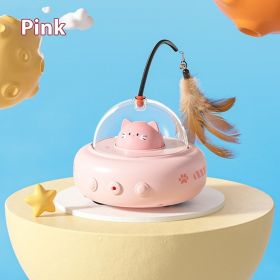 Smart Teaser Cat Toy Electric UFO Stick With Bell Training Pet Cat Supplies (Option: Cherry Blossom Powder)