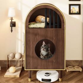 2 in 1 Cat Litter Box Enclosure with Two Level Cat Condo Bed (Option: Defaulttitle)