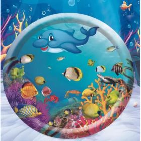 Summer Cooling Pet Water Bed Cushion Ice Pad Dog Sleeping Square Mat Cool Cold (Option: Ocean World 100cm-1PCS)