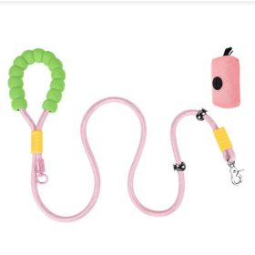Explosion-proof Dog Leash Suitable For Corgi, Border Collie, Shiba, Walking Collar And Chain (Option: Pink)