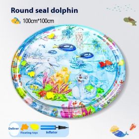 Summer Cooling Pet Water Bed Cushion Ice Pad Dog Sleeping Square Mat Cool Cold (Option: Seal Dolphin 100cm-1PCS)