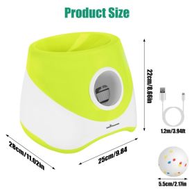Automatic Dog Ball Launcher Rechargeable Interactive Fetch Toy (Option: Green)