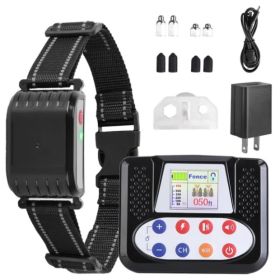 Wireless Dog Fence & Training Collar 990FT IPX6 Rechargeable (Option: Black)