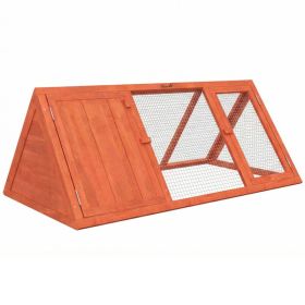Wooden Rabbit or Guinea Pig Hutch with Run and Doors, Outdoor Triangle Bunny House for Rabbits, Ducks or Chicken (Option: Orange-1170x65x530 mm)