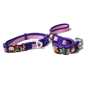 Dual Color Embossed Pet Leash Set Stylish Practical Walking Accessory (Option: Pink-25mm)