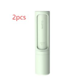 2-1 Reusable Pet Hair Remover Brush Lint Roller Portable Effective Self Cleaning Tool Removal Brush (Option: Green 2pcs)
