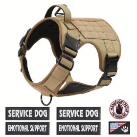 American Local Tactical Pet Boobs Service Dog Harness Vest Adjustable Reflective Metal Buckle Hiking Training (Option: Tan-XL)