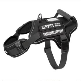 USLOCAL Tactical Service Dog Harness With Control Handle No Pulling Adjustable Reflective Pet Vest Harness (Option: Black-S)