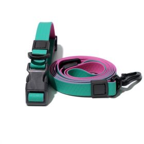 Honeycomb Embossed Dual Color Pet Leash Set Non Slip Grip (Option: Greenpurpler-25mm)