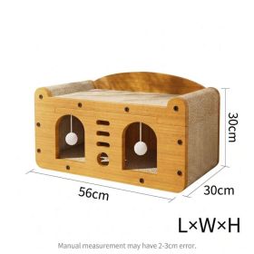Multi-Style Double-Layer Cat Scratcher House, 2-Tier Large Cat Villa Bed With Corrugated Cardboard (Option: MD DOOR1)