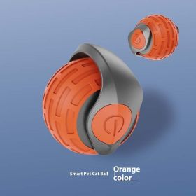 New Interactive Cat Toys Ball Auto Electric Rolling Ball Toys For Cat Smart Automatic USB Rechargeable (Option: Orange Red)