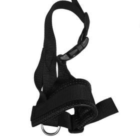 Nylon Dog Muzzle Anti Bite Anti Bark Adjustable Breathable Design (Option: Black-XL)
