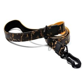 Embossed Waterproof Tear Resistant UV Printed Dog Leash Collar Set (Option: Orange)