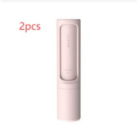 2-1 Reusable Pet Hair Remover Brush Lint Roller Portable Effective Self Cleaning Tool Removal Brush (Option: Pink 2pcs)