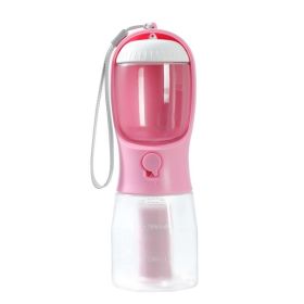 Dog Water Cup Drinking Food Garbage Bag Three-in-one Portable Small Multi-functional Pet Cups (Option: 300ml Garbage Bag-Cherry Blossom Pink)