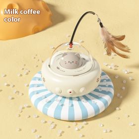 Smart Teaser Cat Toy Electric UFO Stick With Bell Training Pet Cat Supplies (Option: Milk Coffee Color)