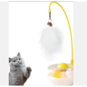 Interactive Duck Cat Toy Stick Removable Washable Indoor Outdoor Play (Option: White)