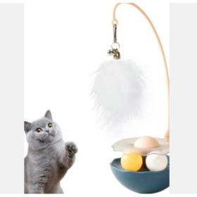 Interactive Duck Cat Toy Stick Removable Washable Indoor Outdoor Play (Option: Blue)