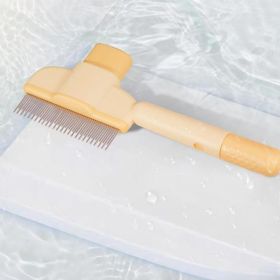 Cat And Dog Comb, Hair Removal Tool, Pet Self-cleaning Comb, For Long Hair, Massage, Hair Removal (Option: Orange)
