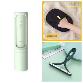 2-1 Reusable Pet Hair Remover Brush Lint Roller Portable Effective Self Cleaning Tool Removal Brush (Option: Green set)