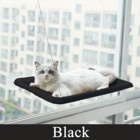 Cat Window Hammock 360Â° Sunny Seat Space Saving Cat Beds For Indoor Cats (Color: black)