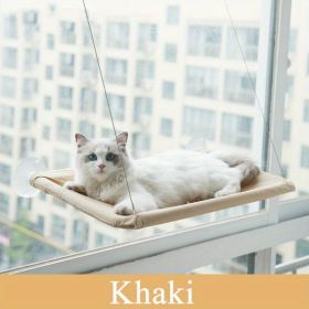 Cat Window Hammock 360Â° Sunny Seat Space Saving Cat Beds For Indoor Cats (Color: Khaki)