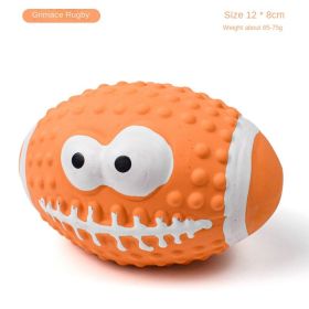 Squeaky Dog Toys; Bouncy & Durable for Small Medium Dogs Puppy Interactive Chew Sound Fetch Play (colour: Smiley Rugby)