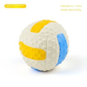Squeaky Dog Toys; Bouncy & Durable for Small Medium Dogs Puppy Interactive Chew Sound Fetch Play (colour: Small latex volleyball)