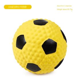 Squeaky Dog Toys; Bouncy & Durable for Small Medium Dogs Puppy Interactive Chew Sound Fetch Play (colour: Large yellow football)