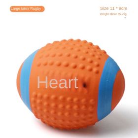 Squeaky Dog Toys; Bouncy & Durable for Small Medium Dogs Puppy Interactive Chew Sound Fetch Play (colour: Large Latex Rugby)