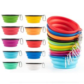 350ml/1000ml Large Collapsible Dog Pet Folding Silicone Bowl Outdoor Travel Portable Puppy Food Container Feeder Dish Bowl (Color: green, size: 350ml)