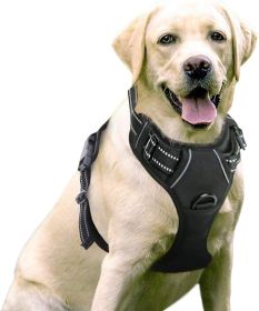 Dog Harness; No-Pull Pet Harness with 2 Leash Clips; Adjustable Soft Padded Dog Vest; Reflective No-Choke Pet Oxford (Color: Baby Blue, size: medium)