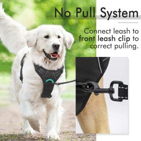 Dog Harness; No-Pull Pet Harness with 2 Leash Clips; Adjustable Soft Padded Dog Vest; Reflective No-Choke Pet Oxford (Color: Baby Blue, size: large)