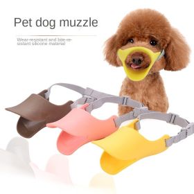 Popular Duck Mouth Pet Mouth Cover Teddy Dog Plastic Mouth Cover Dog Barking Prevention Color Duck Mouth Cover (Color: pink, size: (L))