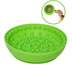 Pet Dog Slow Bowl Feeder Bowls with Suction Cup, Anxiety Reduction, Distractor Toy (Color: green)
