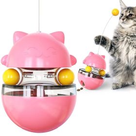 KIMPETS Cats Toy Tumbler Tracks Leaking Food Ball Toys Interactive Pet Products Cat Tunnel (Color: pink)