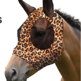 Horse Mask With Ultra Light UV For Horse; Pattern Horse Mask With Ears Cover; Soft Mesh Horse Masks (Color: Brown)