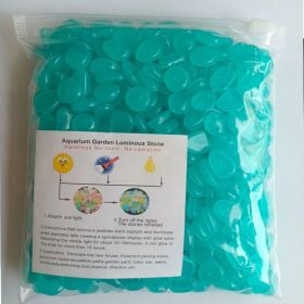 Colorful Pebbles For Fish Tank; Luminous Stone Artificial Fluorescent Stone For Vase Potted Plants (Quantity: 200pcs/bag, Color: Blue)
