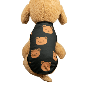 Pet Clothes; Summer New Pet Dog Clothes Thin Vest Bird's Eye Printing; Pet Clothes For Dogs And Cats (Color: black, size: S)