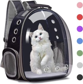 Cat Backpack Carrier Bubble Bag Space Capsule Pet Travel Carrier (Color: Navy blue)