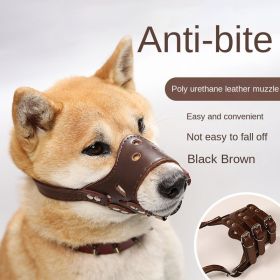 Dog mouth mask; anti-barking; anti-bite; dog mouth cover; puppy medium and large dogs; small dog masks; teddy golden retriever barker (colour: Black muzzle, size: S)